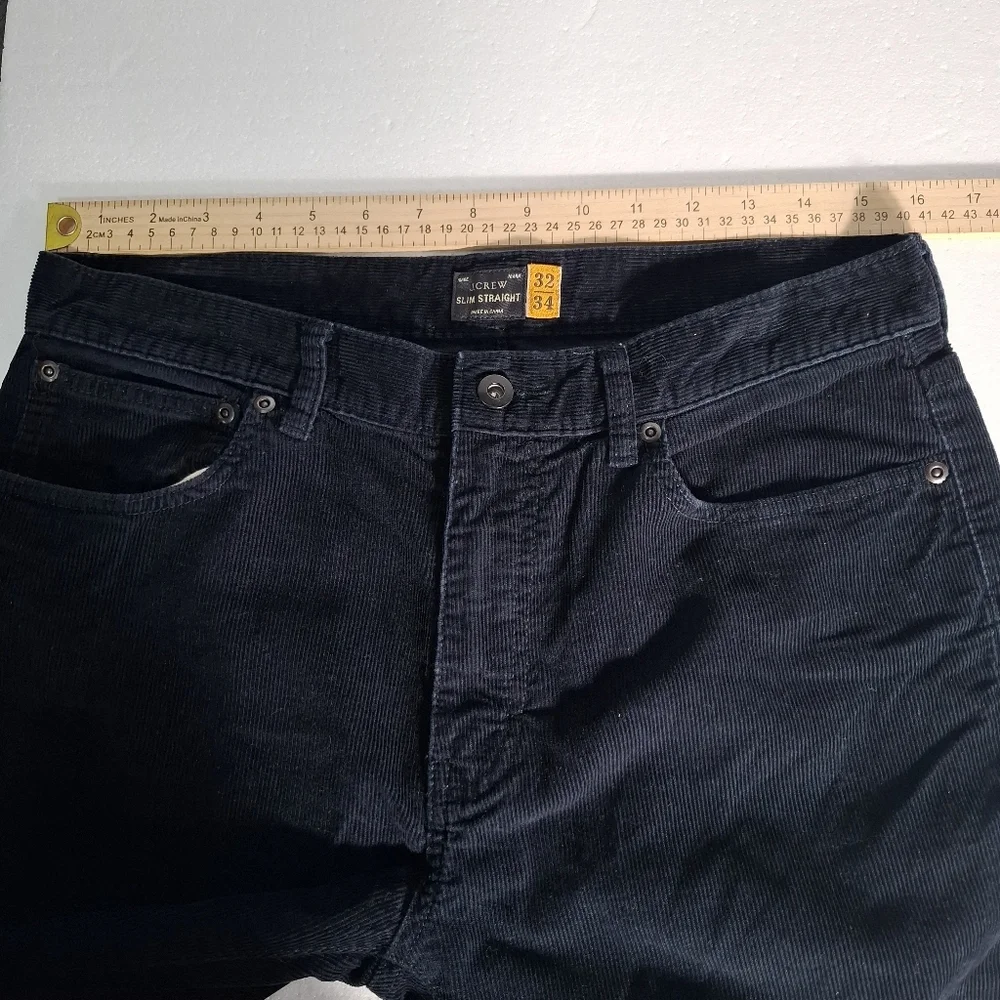 J.Crew Corduroy Pants Mens 32x34 Navy Slim Straight Chino Preppy Casual